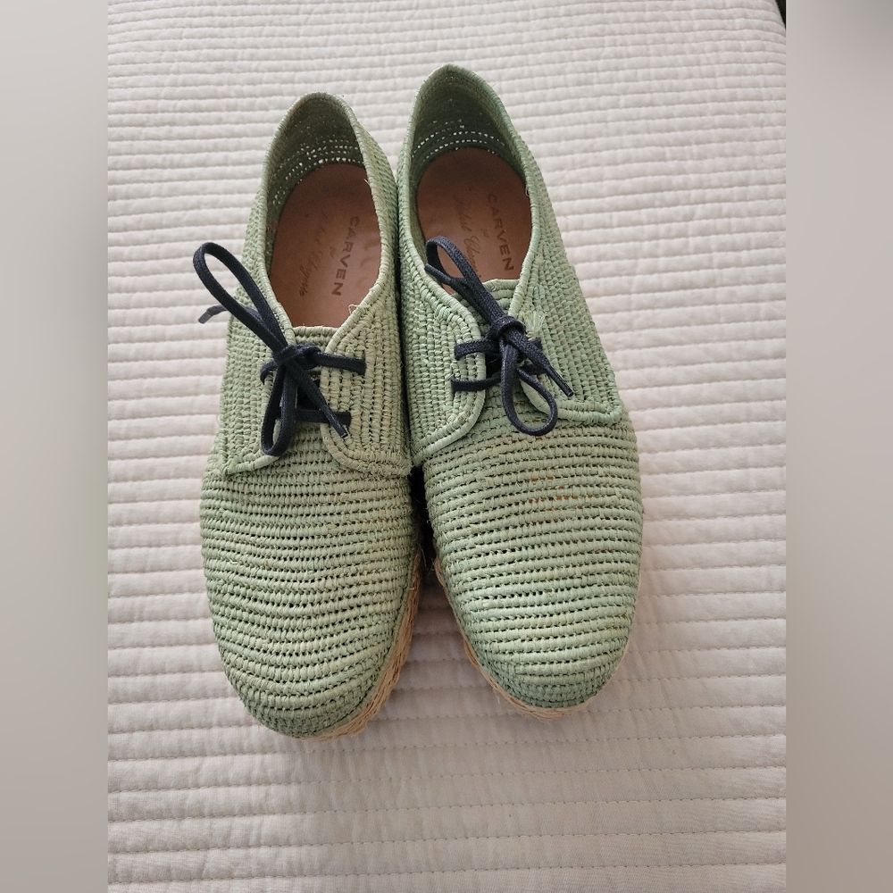 Carven x Robert Clergerie Raffia Oxford  Espadrilles
